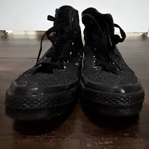 Converse black glitter